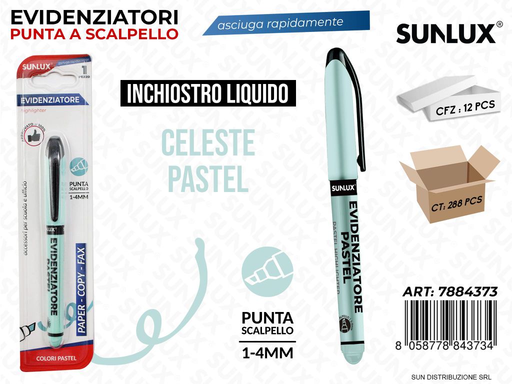 Bl. Evidenziatore Celeste Pastel Liquido 1-4MM