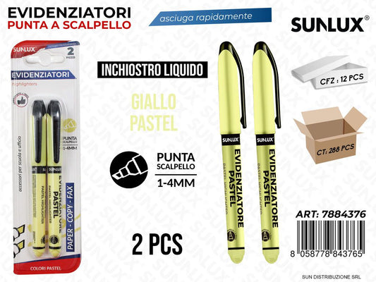 Bl. Evidenziatore Giallo Pastel Liquido 1-4MM 2PCS
