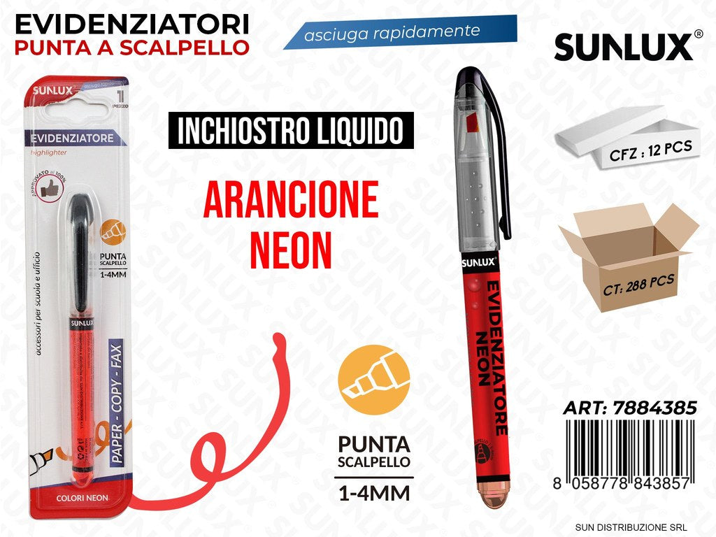 Bl. Evidenziatore Aranc. Neon Liquido 1-4MM