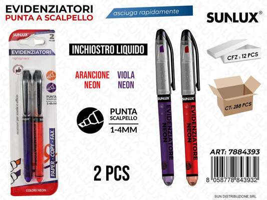 Bl. Evidenziatore Ass. Neon Liquido 1-4MM 2PCS