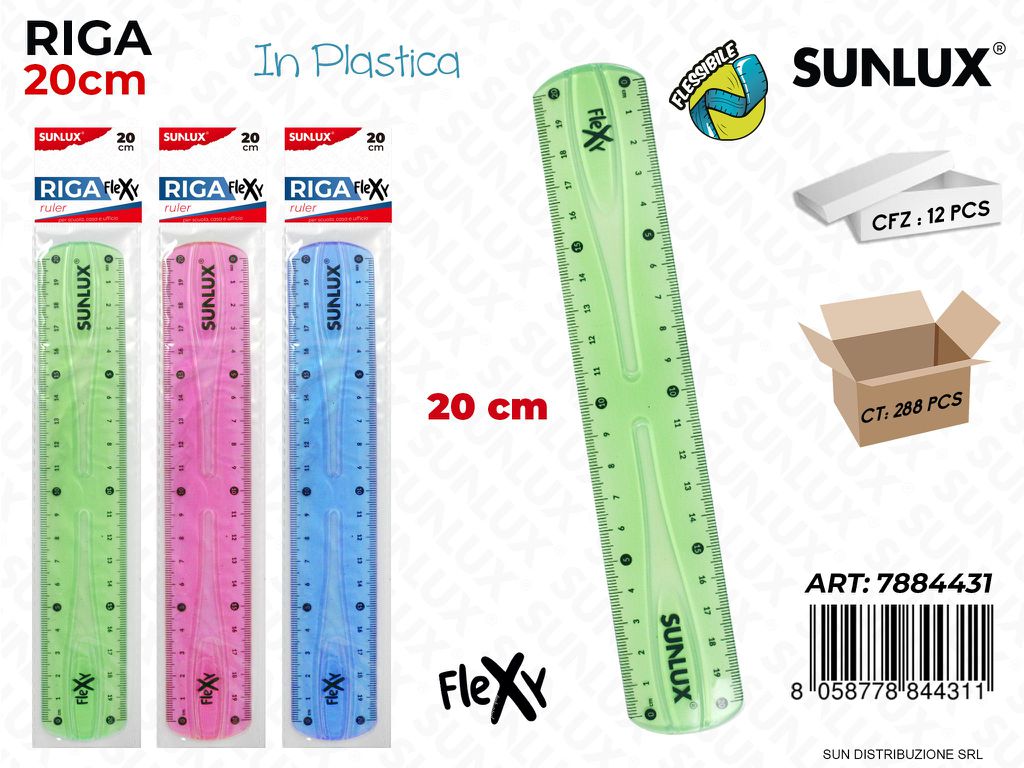 Riga in Plast. Flexy 20CM Col. Ass.