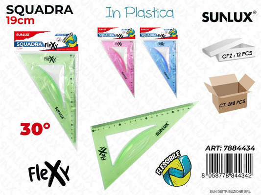 Squadra in Plast. Flexy 19CM 30GRADI Col. Ass.