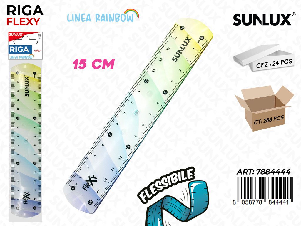 Sunlux Riga in Plast. Flexy Rainbow 15CM