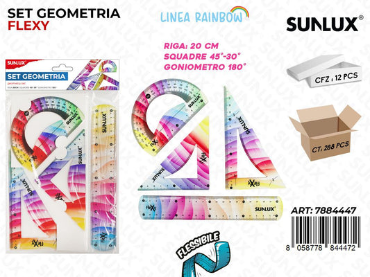 Sunlux Set Goniometria Plast. Flexy Rainbow 4PCS