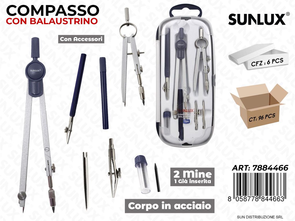 Compasso con Balaustrino 7PCS 140MM