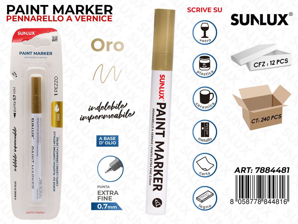 Bl. Paint Marker a Vernice Oro 0.7MM