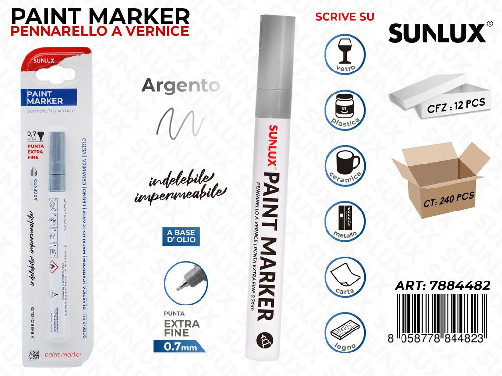 Bl. Paint Marker a Vernice Argento 0.7MM