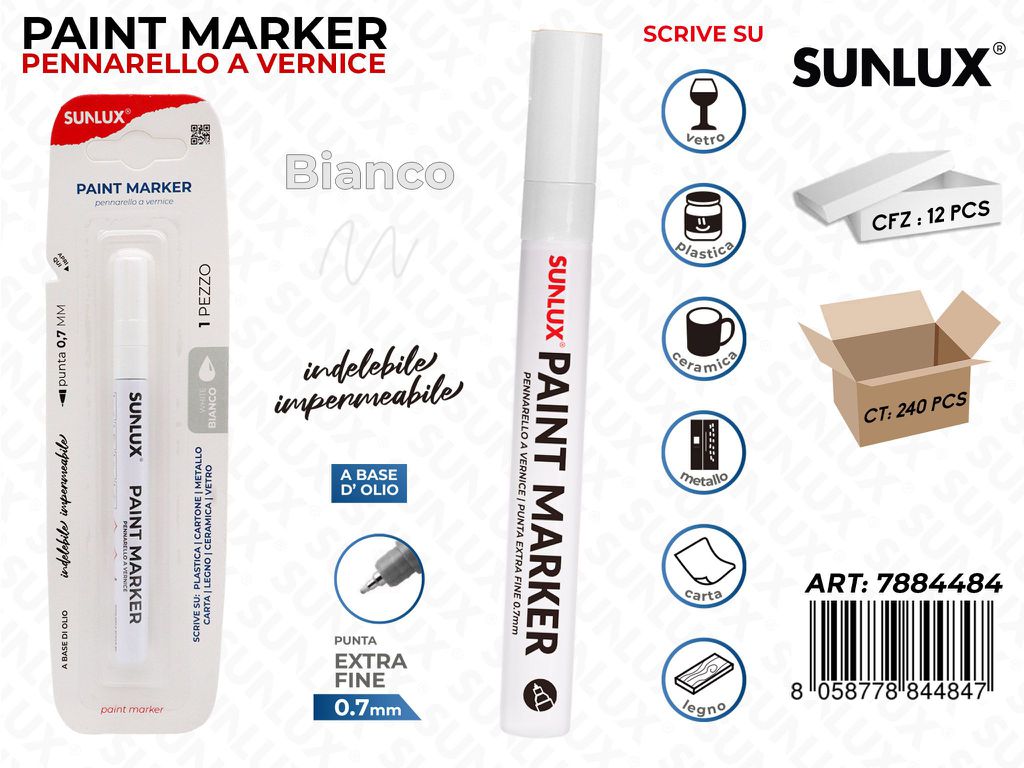 Bl. Paint Marker a Vernice Bianco 0.7MM