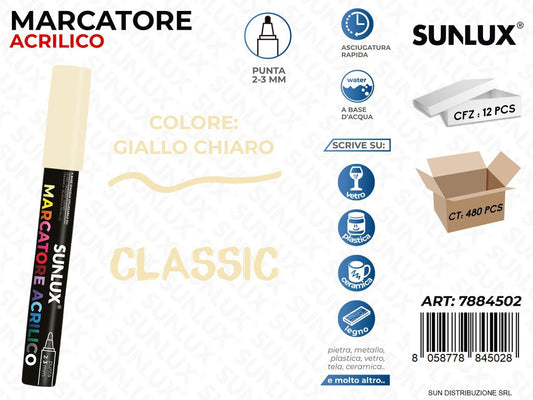 Marcatore Acrilico Giallo Chiaro 2-3MM