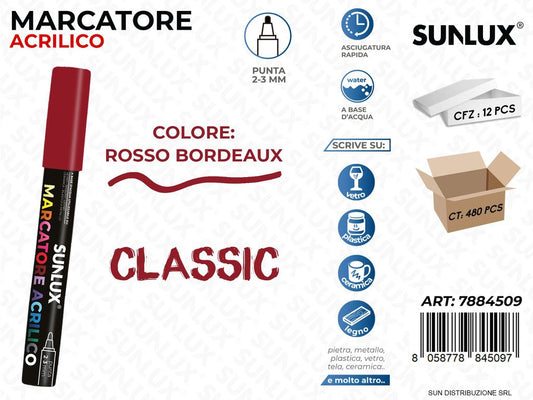 Marcatore Acrilico Bordeaux 2-3MM
