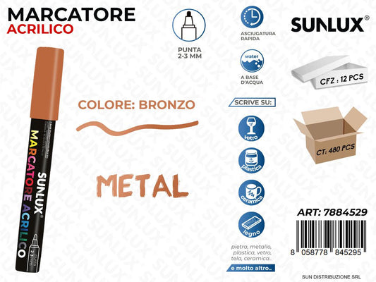 Marcatore Acrilico Bronzo Metal 2-3MM