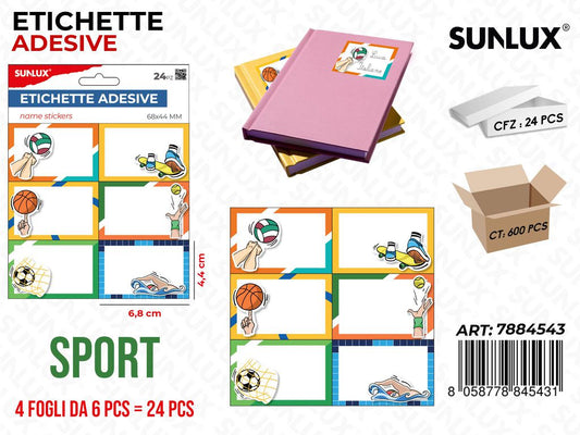 Etichette Adv Sport 24PCS Ass. 6.8*4.4CM/ Pz da 24
