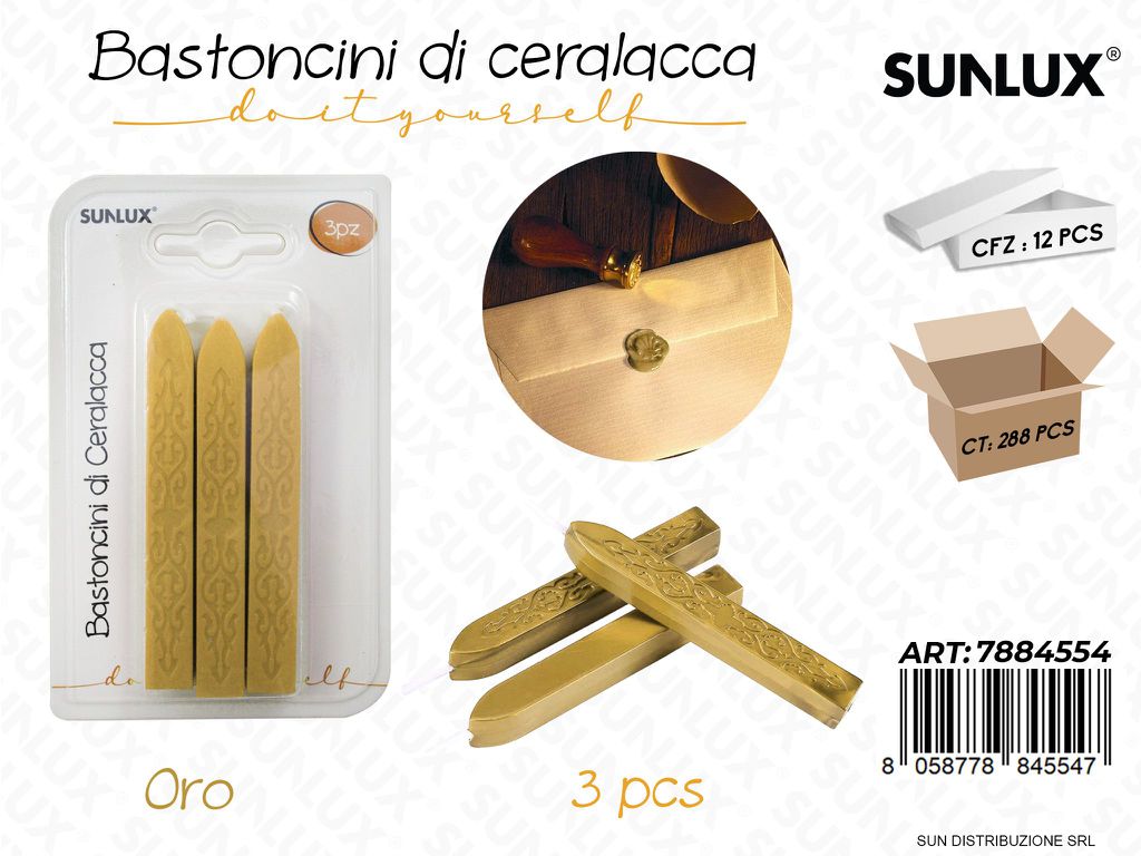 Bastoncini di Ceralacca Oro 3PCS