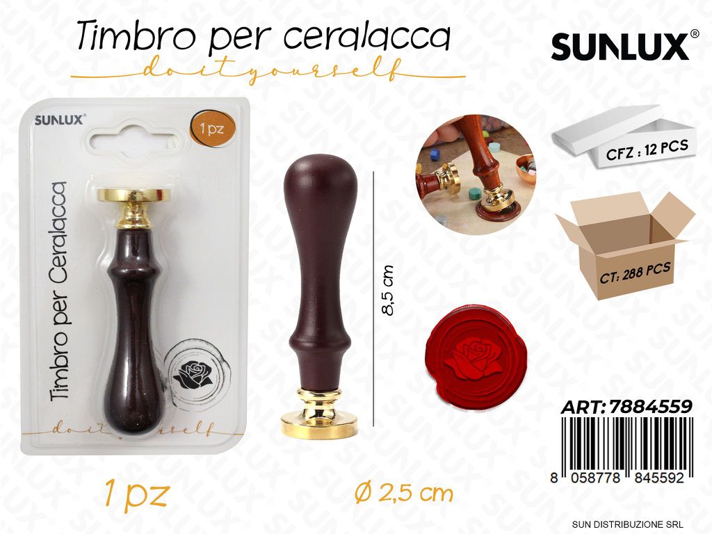 Timbro per Ceralacca Rosa D.2.5*8.5CM