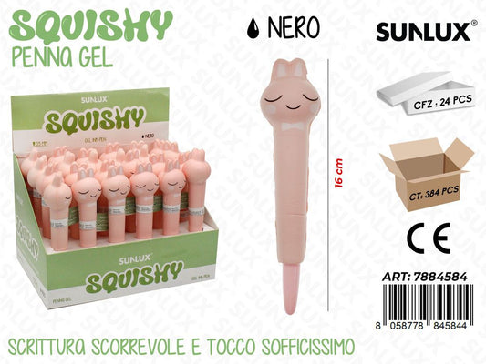 Squishy Penna Gel Nero 16Cm