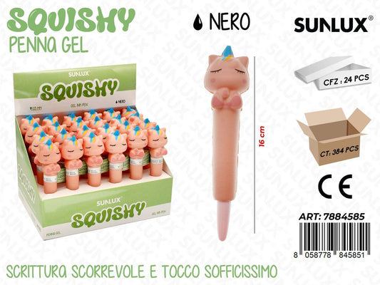 Squishy Penna Gel Nero 16Cm