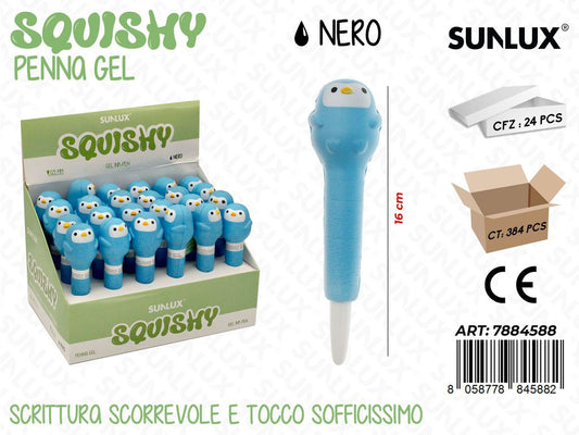 Squishy Penna Gel Nero 16Cm