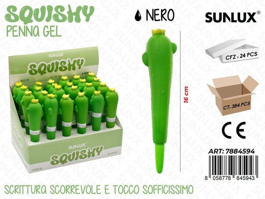 Squishy Penna Gel Nero 16Cm