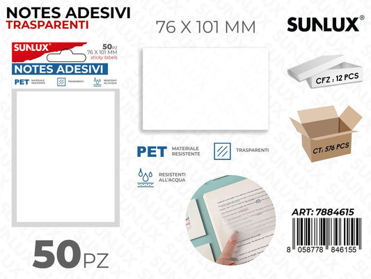 Sunlux Notes Adv Trasp. 50PCS 76*11MM