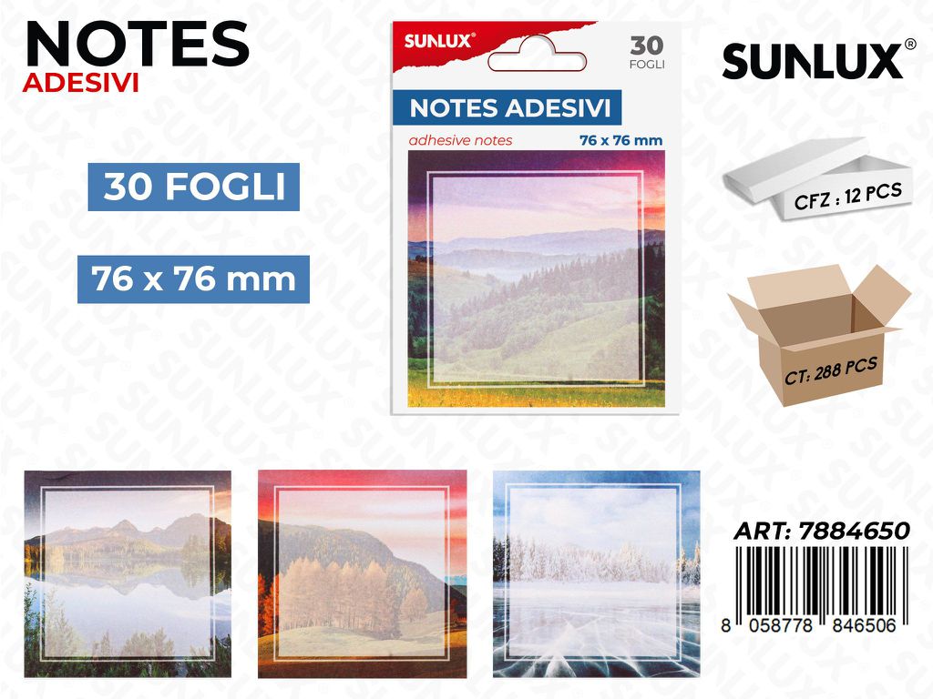 NOTES ADV ASS. 30FF 76*76MM /PZ DA 12**