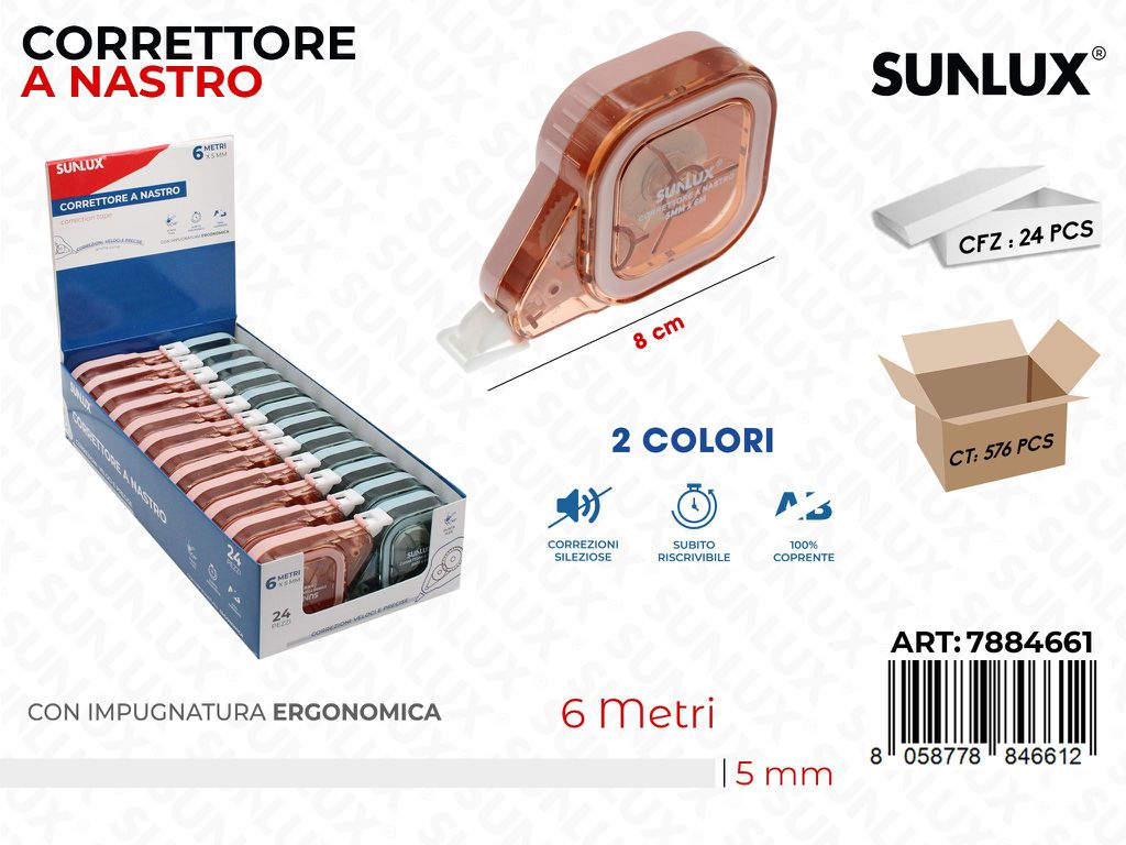 Sunlux Correttore a Nastro Ass. 5MM*6MT