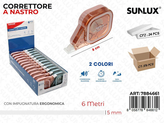 Sunlux Correttore a Nastro Ass. 5MM*6MT