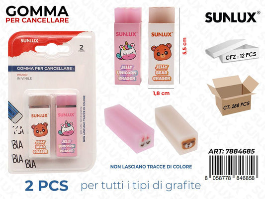 GOMMA PER CANCELLARE 2PCS ASS. 2.7*5.2CM /PZ DA 12**