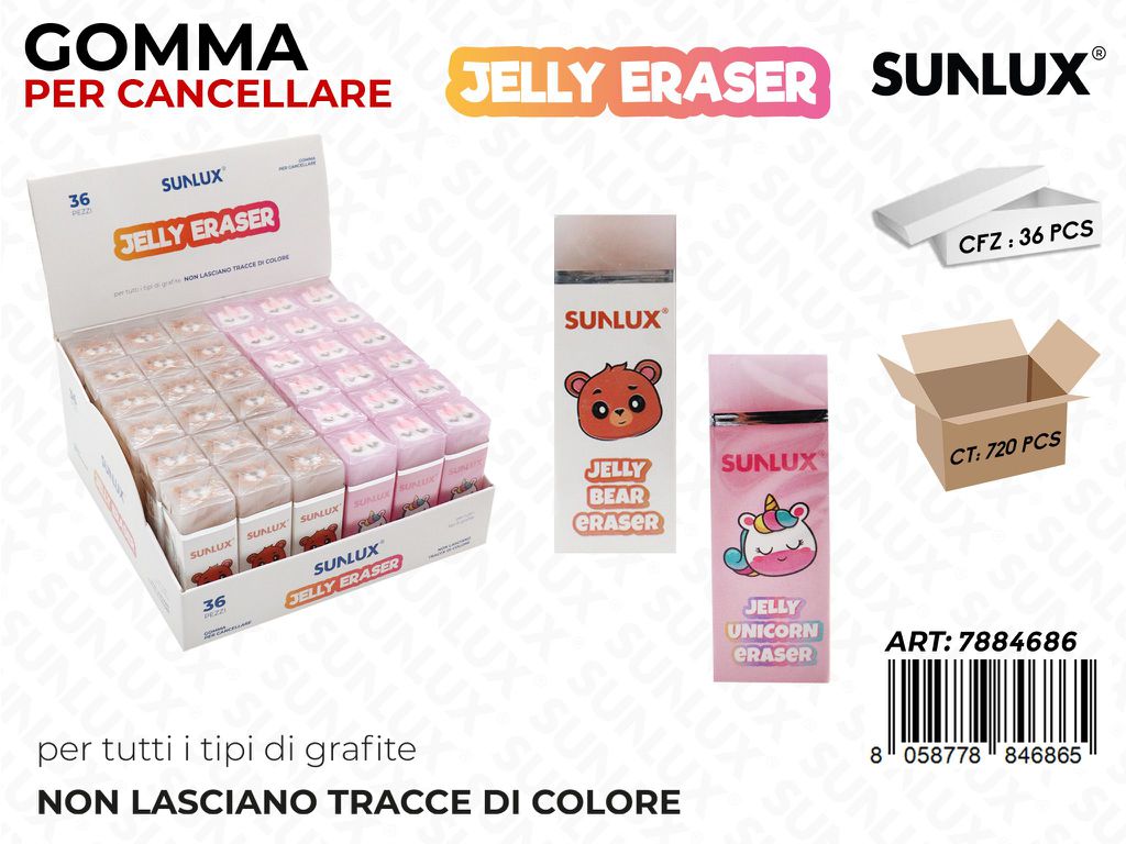 Sunlux Esp. Gomma per Cancellare Jelly Ass.