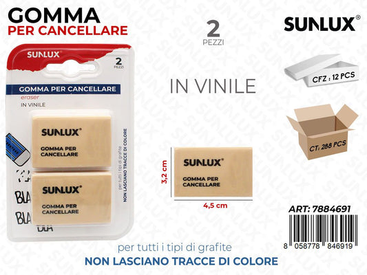 Sunlux Gomma per Cancellare 2PCS 4.5*3.2CM
