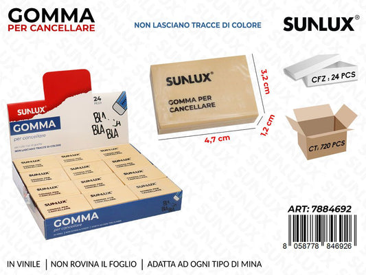 Sunlux Esp. Gomma per Cancellare Ass. 1.2*3.5*4.7CM