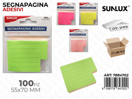Sunlux Segnapagina Adv Col. 100FF 55*70MM / Pz da 12