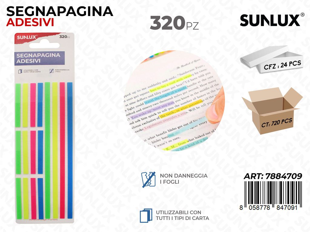 Sunlux Segnapagina Adv 320PCS Mis. Ass. / Pz da 24