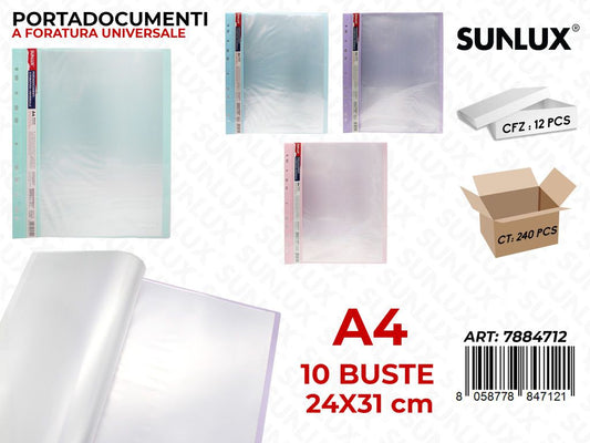 Sunlux Portadocumenti A4 10PCS 24*31CM
