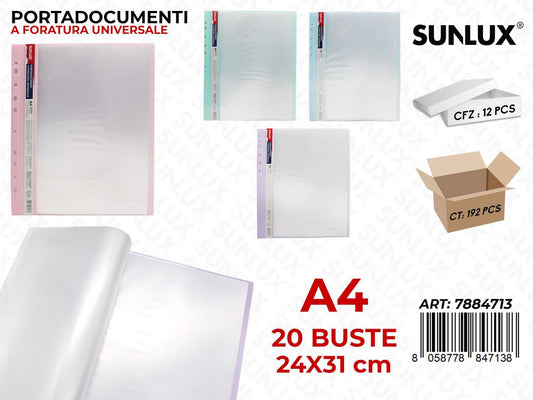 Sunlux Portadocumenti A4 20PCS 24*31CM