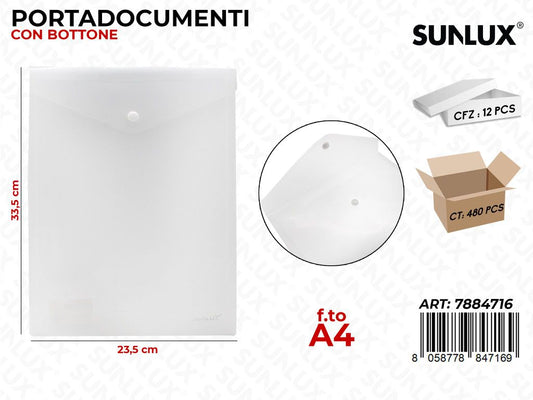 Sunlux Portadocumenti c/Bottone A4 23.5*33.5CM