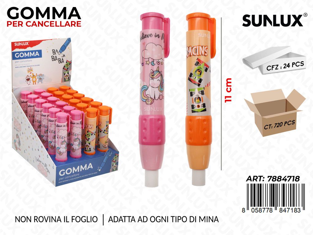 Sunlux Gomma per Cancellare Ass. 11CM