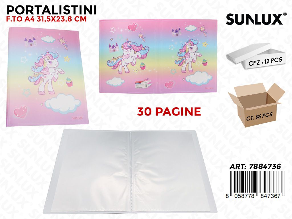 Sunlux Portalistini Unicorn 30PAG. A4