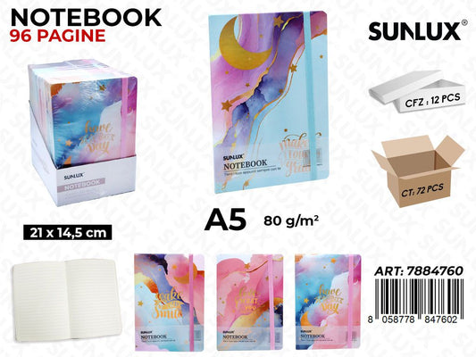 NOTEBOOK ASS. A5 21*14.5CM 96PAG. 80GR