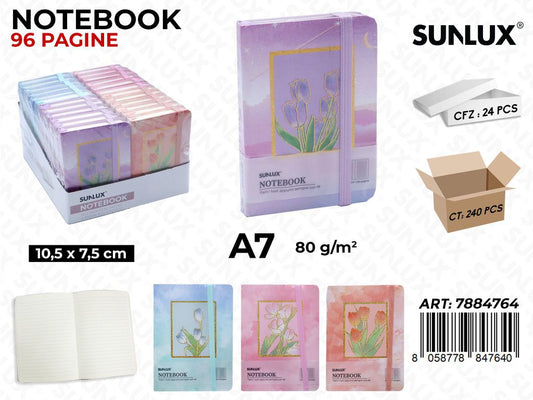 NOTEBOOK ASS. A7 10.5*7.5CM 96PAG. 80GR