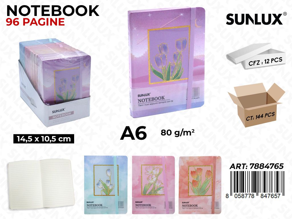 NOTEBOOK ASS. A6 14.5*10.5CM 96PAG. 80GR