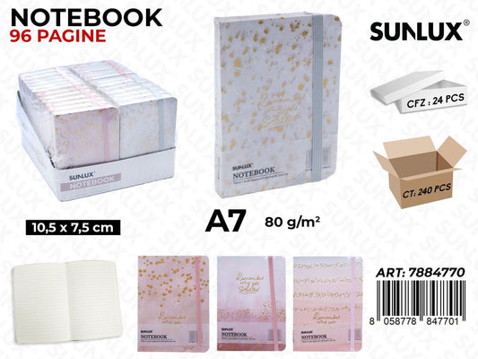 NOTEBOOK ASS. A7 10.5*7.5CM 96PAG. 80GR