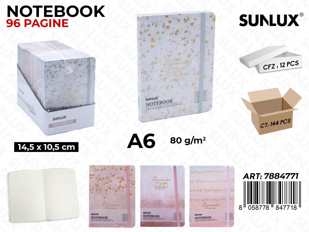 NOTEBOOK ASS. A6 14.5*10.5CM 96PAG. 80GR