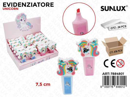 Evidenziatore Unicorno Ass. 7.5Cm