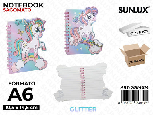 Notebook Unicorno Sagomato A6 10.5*14.5Cm