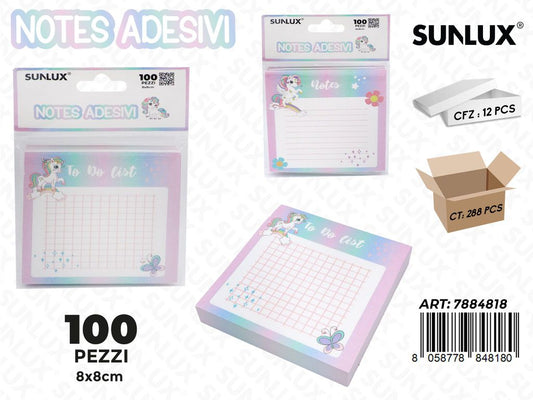 Notes Adv Unicorno 100F 8*8Cm