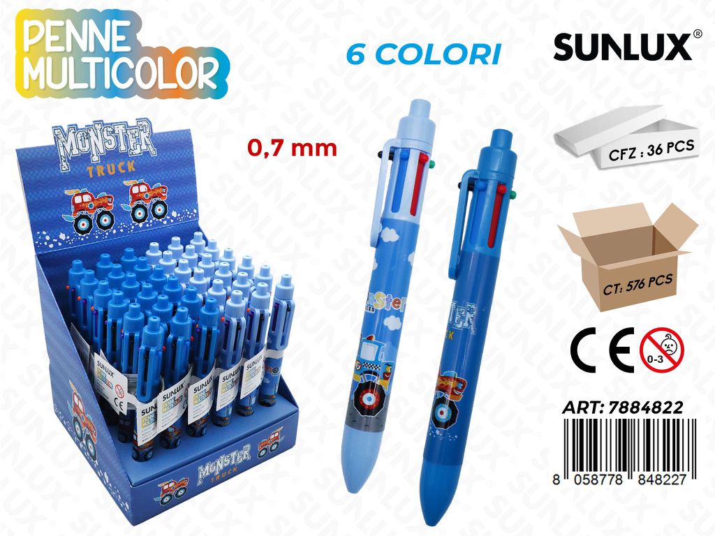 Penne Multicolor M.Truck 6Col Ass. 0.7Mm