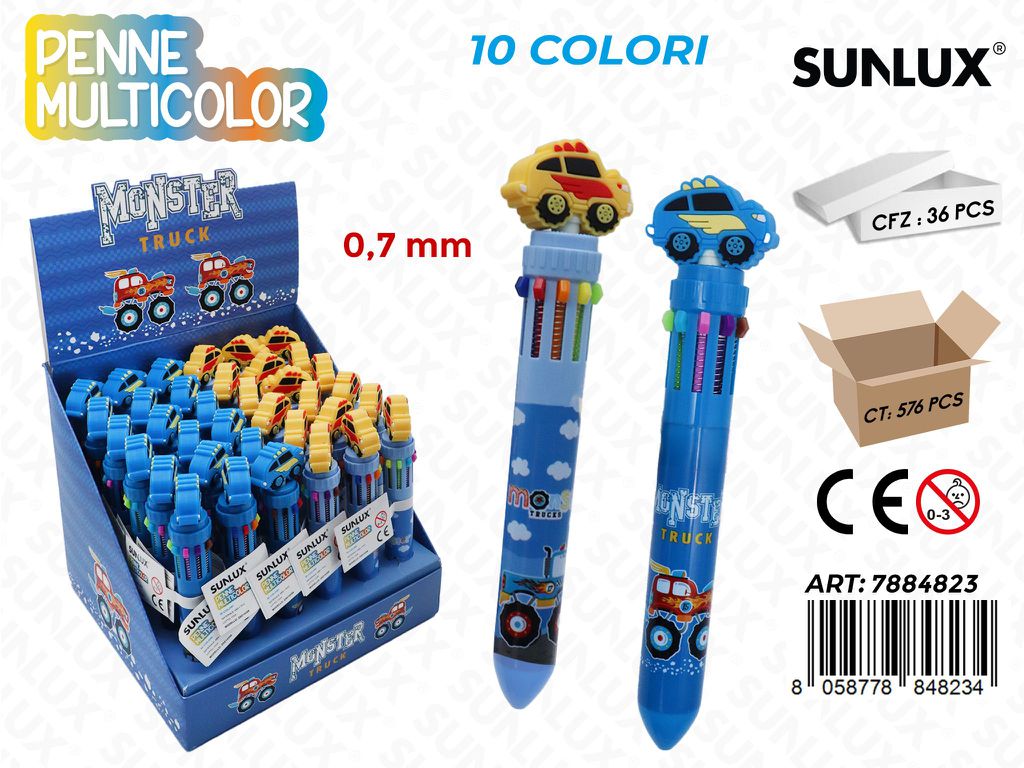 Penne Multicolor M.Truck 10Col. Ass. 0.7Mm