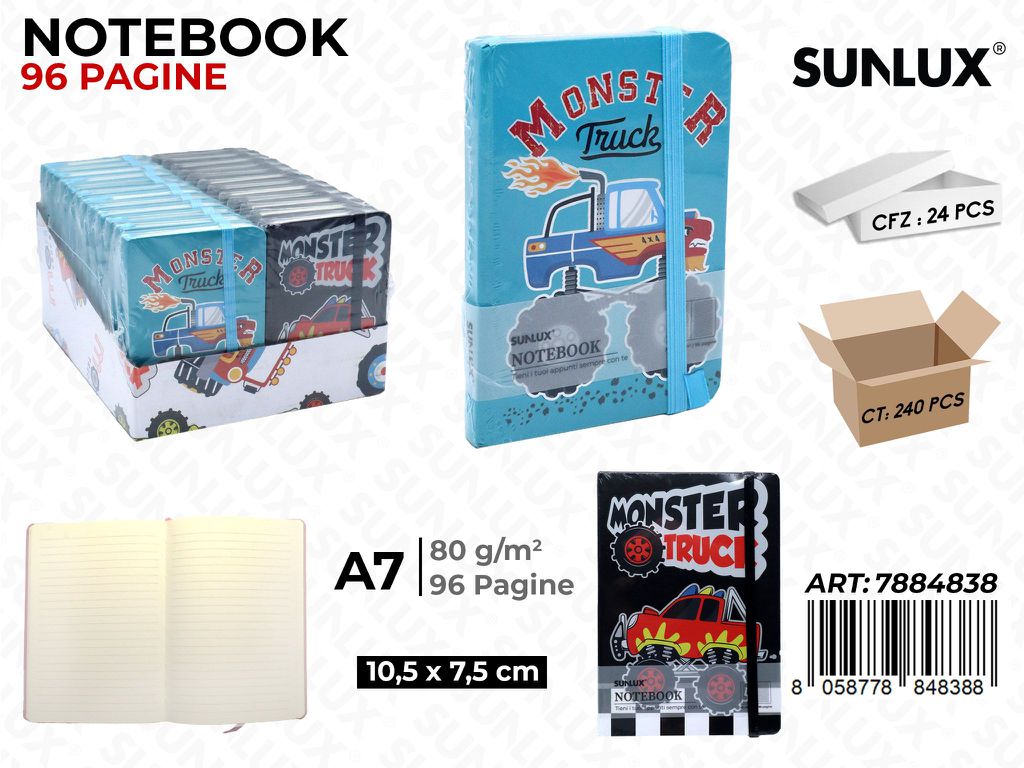 Notebook Ass. A7 10.5*7.5Cm 96Pag. 80Gr