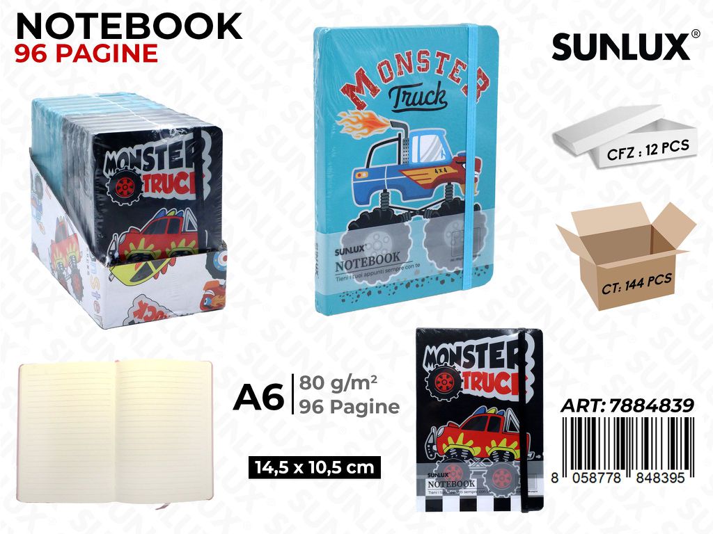Notebook Ass. A6 14.5*10.5Cm 96Pag. 80Gr