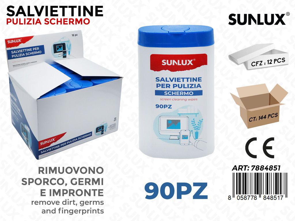 SALVIETTE PULIZIA SCHERMO 90PCS